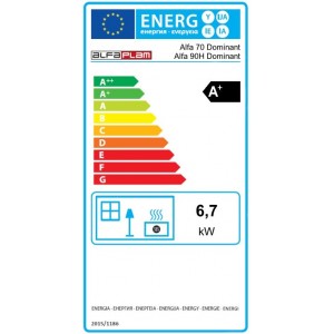 ALFA PLAM, sporák ALFA 70 DOMINANT ECO, teplovzdušný 6,7 kW, pravý, červený