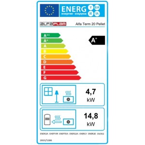 ALFA PLAM, peletový sporák ALFA TERM H20 s výměníkem 20 kW, pravý, antracit