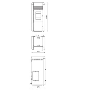 ALFA PLAM, peletová kamna s výměníkem DINO 24 ECO 24 kW, bronzová