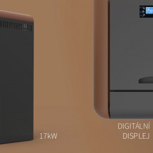 ALFA PLAM, peletová kamna s výměníkem DINO 24 ECO 24 kW, bronzová