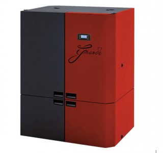 ALFA PLAM, peletový kotel s výměníkem GRANDE 28 kW, červený